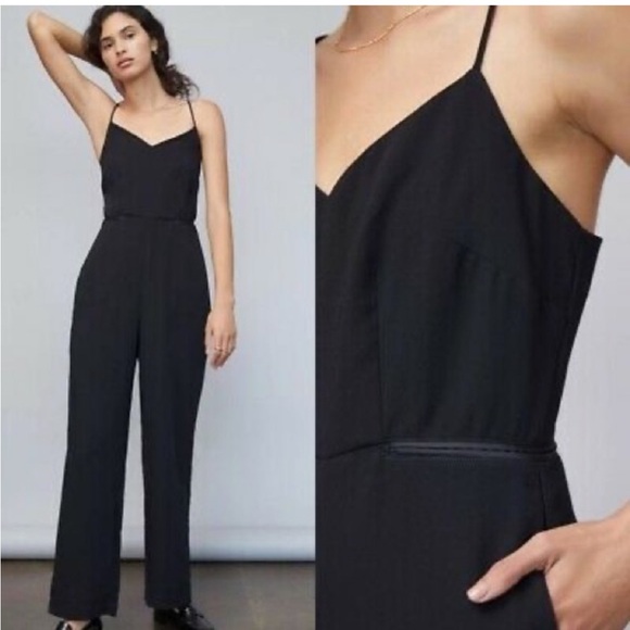Anthropologie Pants - Anthropologie Maeve Black Asymmetrical Jumpsuit with Wide-Leg Design